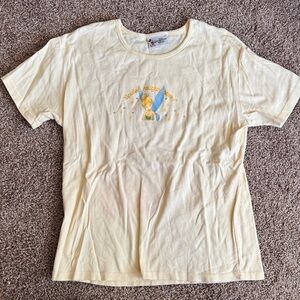 Disney Light Yellow T-Shirt with Tinkerbell Design